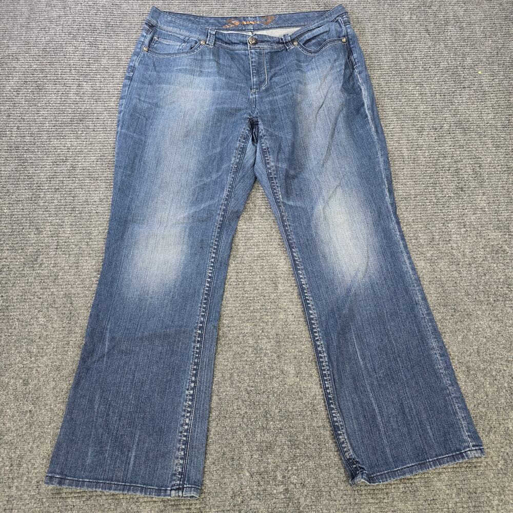 Seven7 Jeans Womens 20 Blue Bootcut Flare Sequin Pocket Stretch